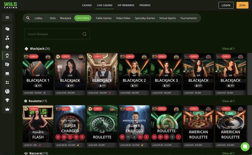 Wild Casino Live Casino